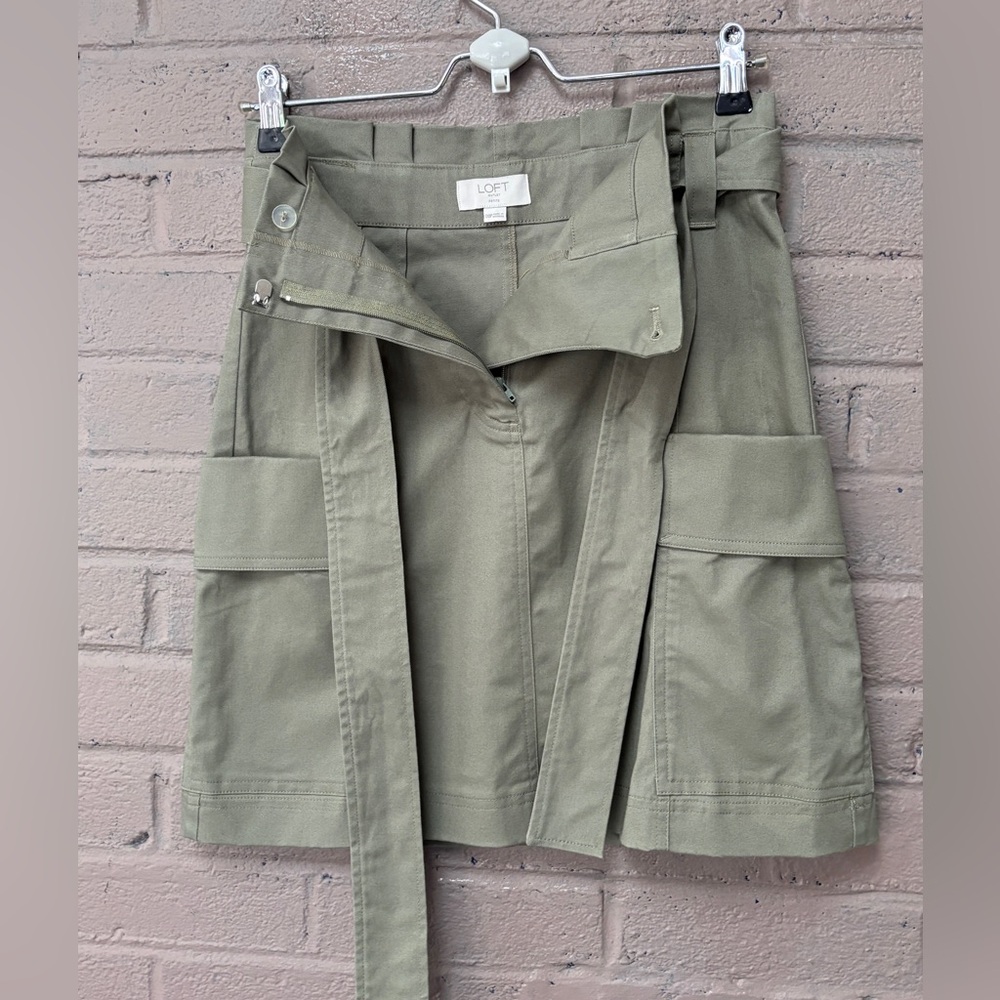 LOFT  Olive Green cargo skirt  00 - Picture 7 of 8
